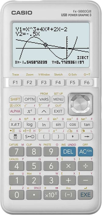 Casio FX-9860GIII Calcolatrice Scientifica Grafica - Schermo 8 Righe - Grafici Simultanei di Diverse Funzioni - Calcolo Finanziario Avanzato - Alimentazione a Batterie