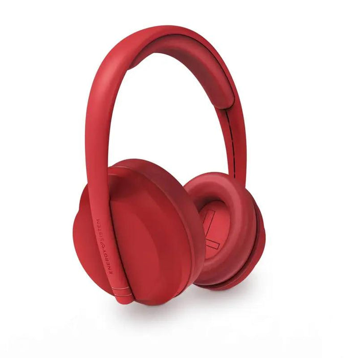 Energy Sistem Hoshi Eco: Cuffie Bluetooth Rosse, 100% Riciclate, 23 Ore, Bassi e Assistente Vocale