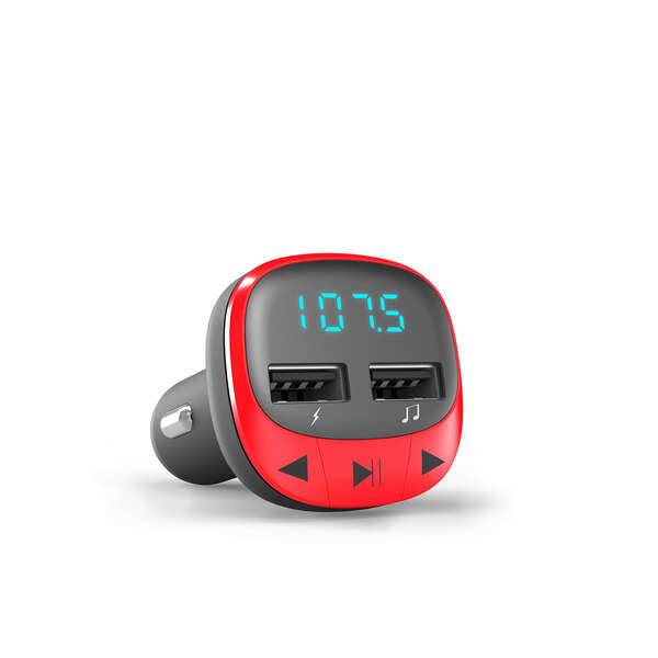Energy Sistem Trasmettitore FM per Auto - MicroSD - Ricarica USB - USB MP3 - Colore Rosso