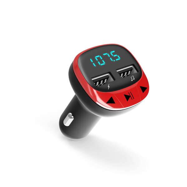 Energy Sistem Trasmettitore FM per Auto - MicroSD - Ricarica USB - USB MP3 - Colore Rosso