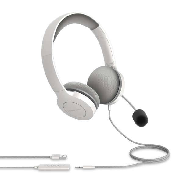 Energy Sistem Cuffie Office 3 - USB e Jack 3.5mm - Controllo Volume e Muto - Microfono Retrattile - Colore Bianco