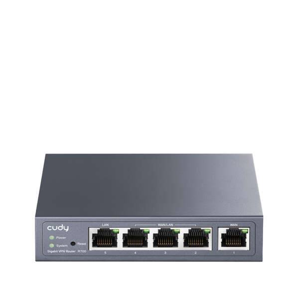 Cudy R700 Router VPN WiFi AC1200 - 1 Porta WAN Gigabit - 3 Porte WAN/LAN Gigabit - 1 Porta LAN Gigabit