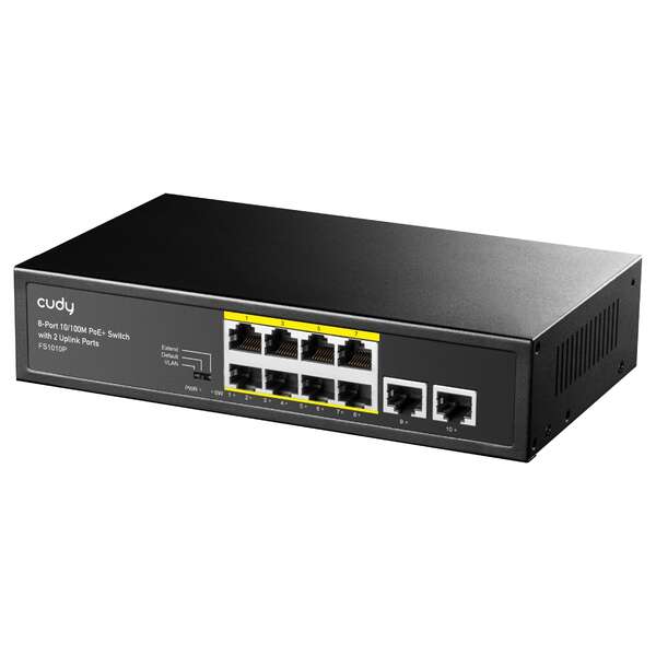 Cudy FS1010P Switch PoE+ 8 Porte 10/100M con 2 Porte Uplink
