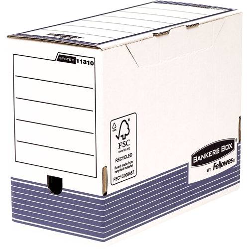 Fellowes Bankers Box Confezione 10 Scatole Archivio Formato A4+ Fastfold - Misure Interne 24,9x14,3x33cm - Misure Esterne 25,3x15x34,5cm - Dorso 150mm - Montaggio Automatico - Certificazione FSC
