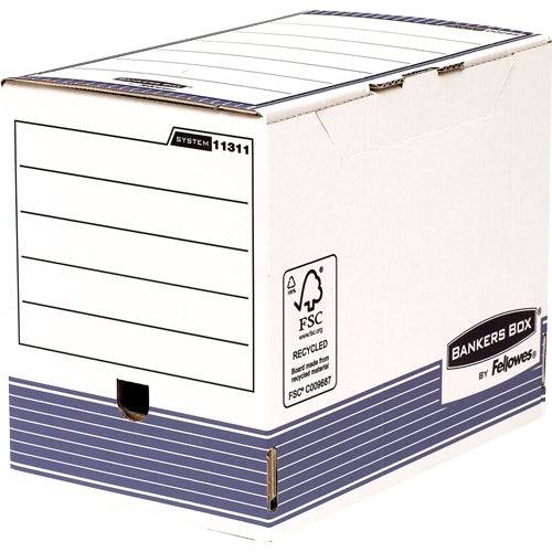 Bankers Box Scatola Archivio Formato A4 Fastfold - Montaggio Automatico - Certificazione FSC - Dimensioni Interne 26x20x31.50cm - Dimensioni Esterne 26.50x20.60x32.70cm - Dorso di 200mm