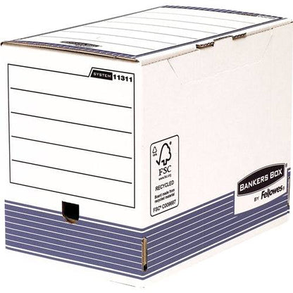 Bankers Box Scatola Archivio Formato A4 Fastfold - Montaggio Automatico - Certificazione FSC - Dimensioni Interne 26x20x31.50cm - Dimensioni Esterne 26.50x20.60x32.70cm - Dorso di 200mm