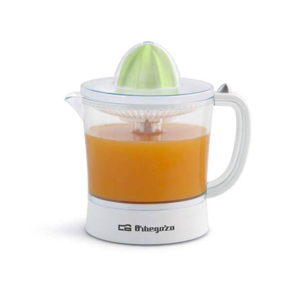 Orbegozo EP 2210 Spremiagrumi Pratico e Potente - Potenza 25W - Capacità 1 Litro - Funzione Automatica Rotazione e Avvio - Regolatore Polpa - Accessori Lavabili in Lavastoviglie