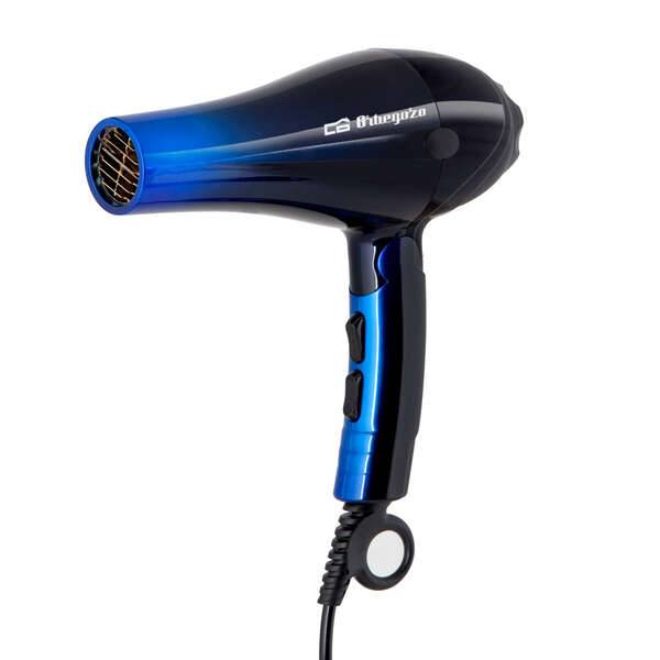 Orbegozo SE 2085 Asciugacapelli Pieghevole Professionale - Motore AC Potente - 2 Livelli di Velocità e 3 di Temperatura - Design Moderno e Sicuro - Include 2 Concentratori e Diffusore