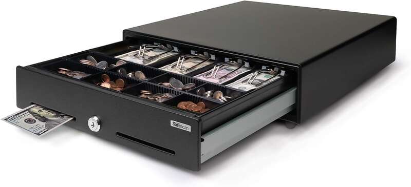 Safescan SD-3540 Cassetta Portamonete - 8 Scomparti per Monete - 4 Scomparti per Banconote - fino a 1 Milione di Aperture