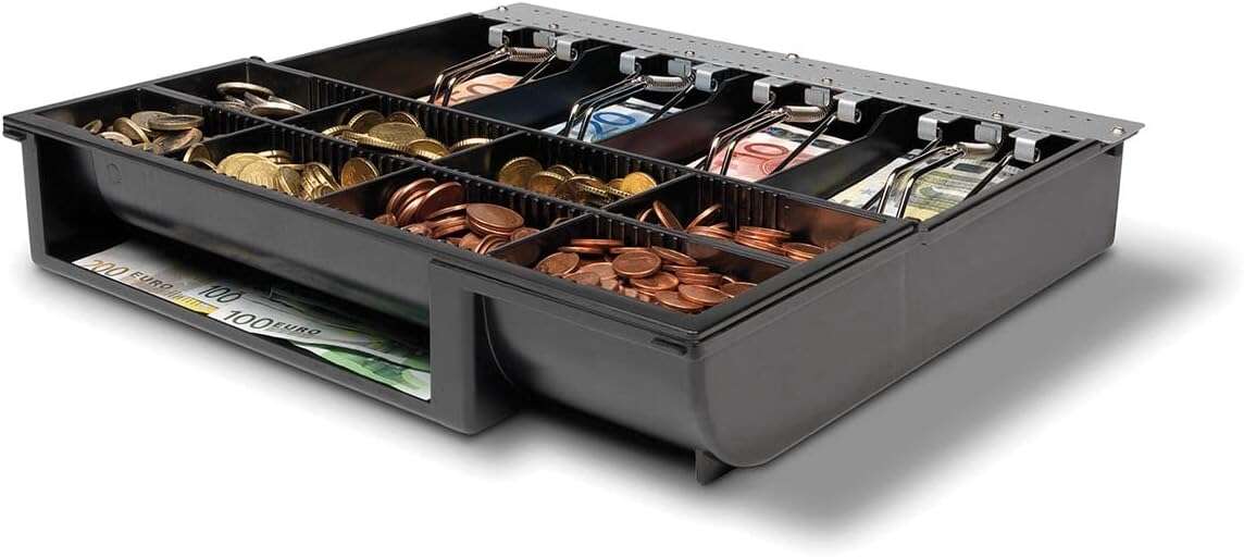 Safescan 4141T1 Cassetto Registratore di Cassa - Design Robusto ed Elegante - Doppia Connettività - Installazione Facile - Soluzione Completa per Gestione Contanti