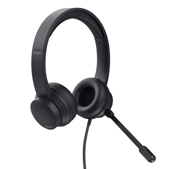 Trust Ayda Cuffie con Microfono - Fascia Regolabile - Padiglioni Imbottiti - Controllo Volume su Cuffia - Cavo 1.80m - Colore Nero