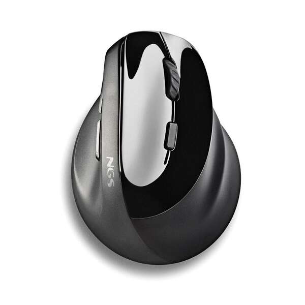 NGS Evo Moksha Mouse Ergonomico Verticale Wireless USB 2400dpi - 5 Pulsanti - Tasti Silenziosi - Colore Nero