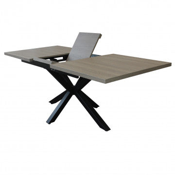 Tavolo allungabile piano melamina grigio 160/200 x 90 cm