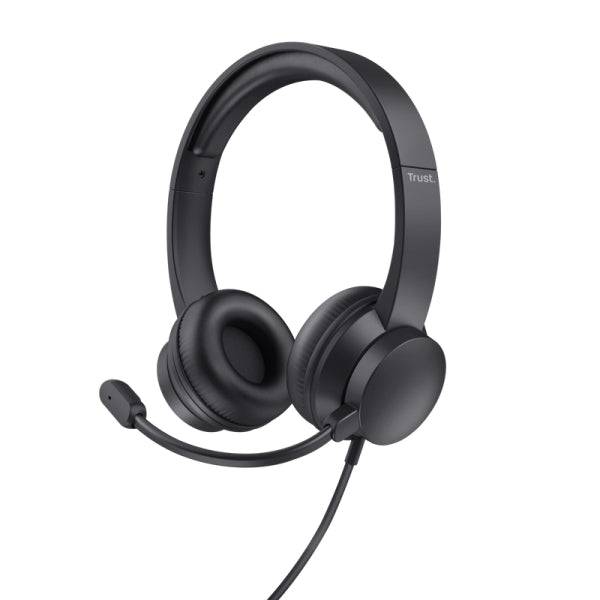 Trust Ayda Cuffie con Microfono USB - Fascia Regolabile - Controlli su Cuffia - Colore Nero