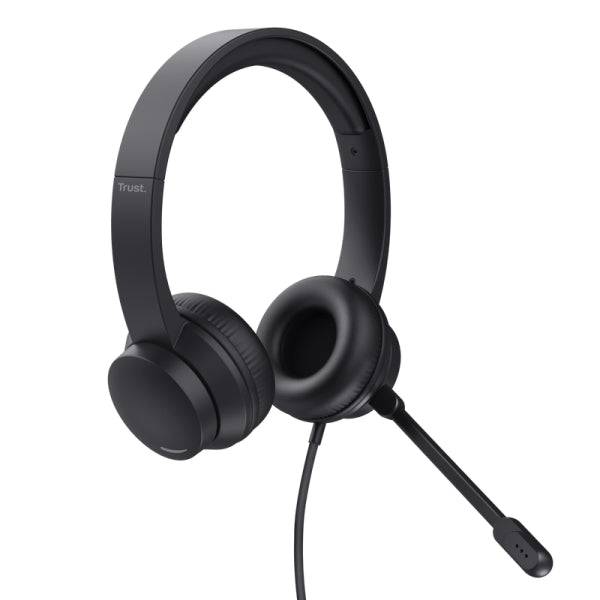Trust Ayda Cuffie con Microfono USB - Fascia Regolabile - Controlli su Cuffia - Colore Nero