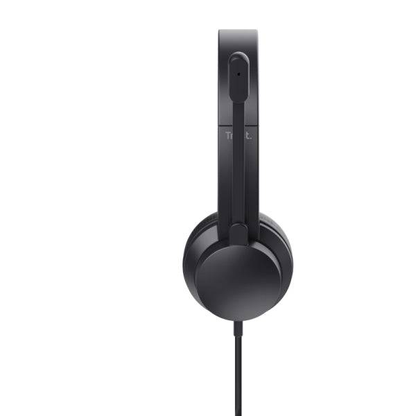 Trust Ayda Cuffie con Microfono USB - Fascia Regolabile - Controlli su Cuffia - Colore Nero