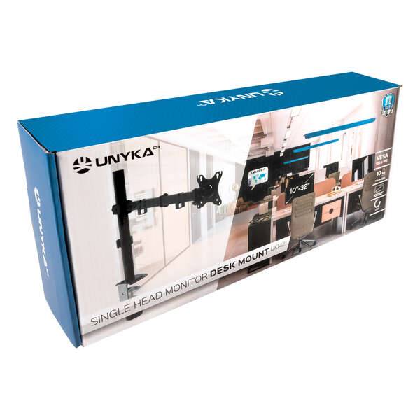Unykach UK1421 Supporto da Tavolo con Braccio Snodato per Monitor 10"-32" - Girevole, Inclinabile e Estensibile - Gestione Cavi - Peso Max 10kg - VESA 100x100mm