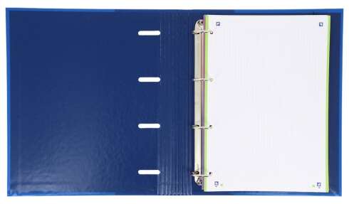 Oxford Europeanbinder Classic A4+ Cartella ad Anelli con Ricambio Quadrettato 5x5 - Copertina Rigida - Chiusura con Elastico - Colore Blu Marino