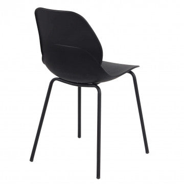 Sedia in polipropilene con gambe in metallo, dimensioni 46x54x84 cm