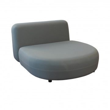 Divano letto in alluminio con cuscini, dimensioni 127x110x40 cm