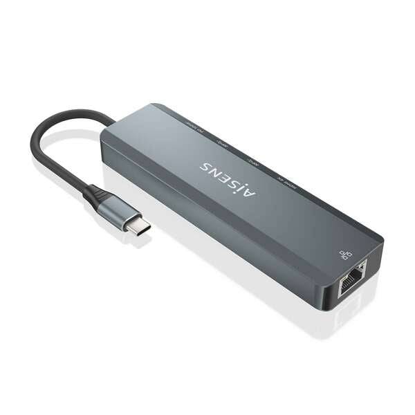 Aisens USB-C Dock 5 in 1 - USB-C a 1xHDMI - 1xRJ45 - 2xUSB - 1xPD - 15cm - Colore Grigio