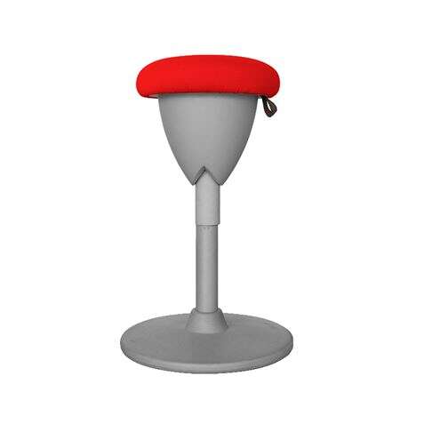 Cromad Design Sgabello Multiuso - Seduta Altezza Regolabile - Rotazione 360° - Tessuto Impermeabile - Colore Rosso/Grigio