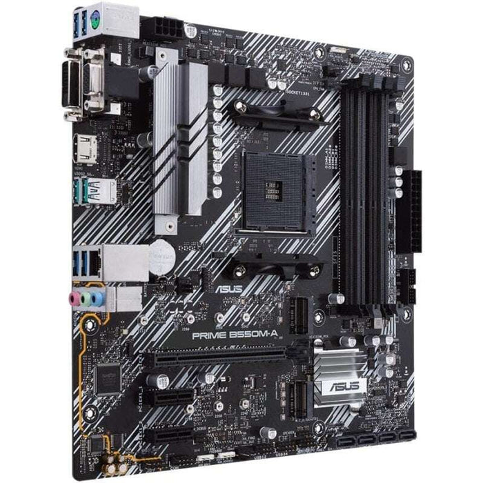 Asus Prime B550M-A Placa Base AMD Ryzen M.2, PCIe 4.0, HDMI, D-Sub, DVI, SATA III, USB-A 3.2, DVI-D,