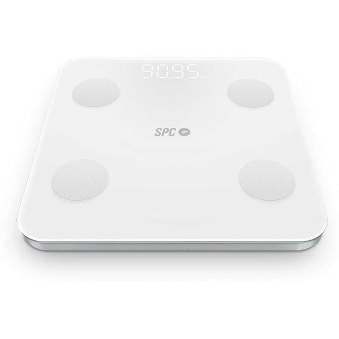 SPC Atenea Fit 3 Bilancia Intelligente da Bagno - Registra e Identifica fino a 10 Utenti - Design in Cristallo - Display LED - Attivazione Tattile - Capacità 180kg