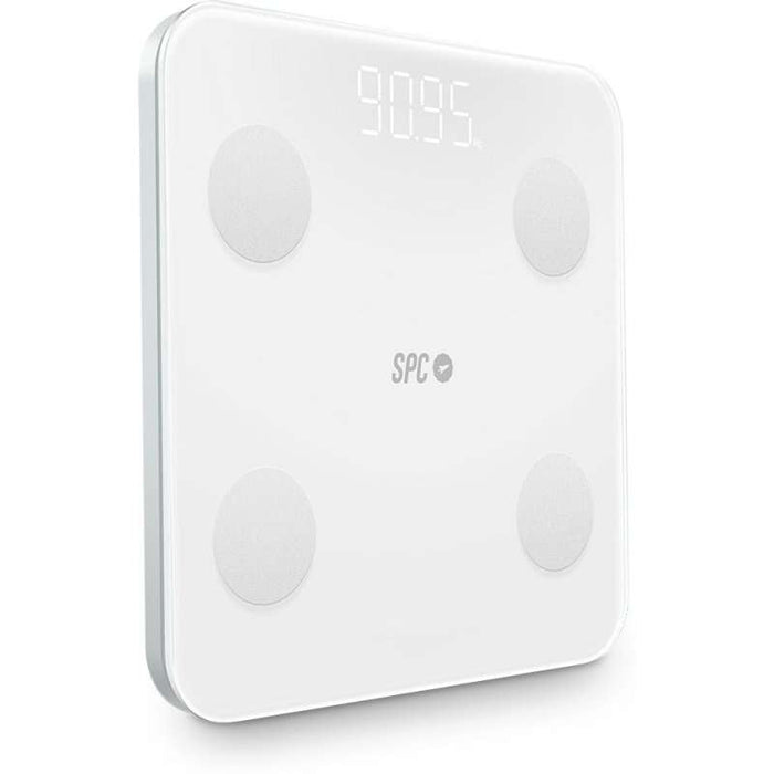 SPC Atenea Fit 3 Bilancia Intelligente da Bagno - Registra e Identifica fino a 10 Utenti - Design in Cristallo - Display LED - Attivazione Tattile - Capacità 180kg