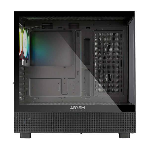Abysm Danube Sava H400 Black Case Torre ATX, ITX, Micro ATX - Laterale e Frontale Vetro Temperato - 3.5" e 2.5" - USB-A, USB-C e Audio - 1 Ventilatore ARGB Installato - Supporta Raffreddamento Liquido