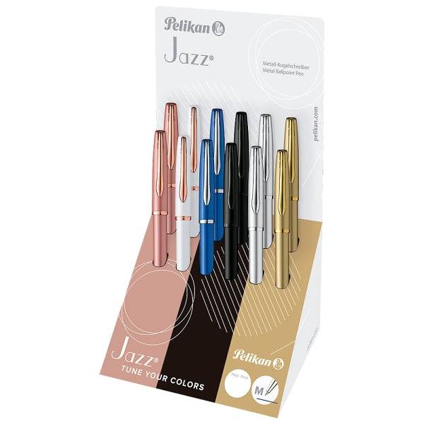 Pelikan Sfera Jazz Noble Elegance Espositore 12 Penne con Meccanismo Girevole - Punta Media - Design Elegante e Sofisticato - Include Astuccio Regalo