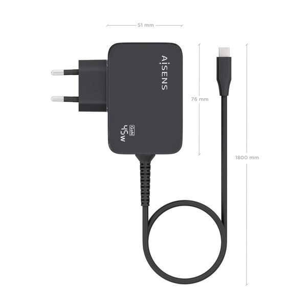 Aisens Caricatore GAN 45W PD3.0 1xUSB-C 1.8m