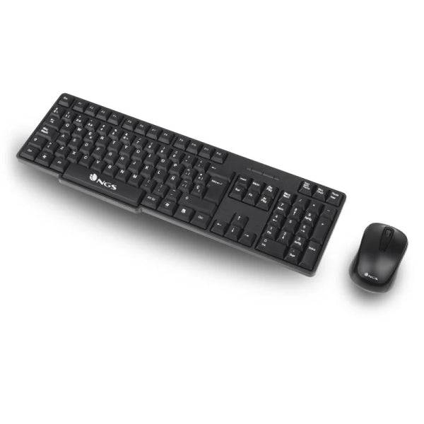 NGS Euphoria Kit Pack Tastiera Wireless + Mouse Wireless 1200dpi 3 Pulsanti - Layout QWERTY Portoghese - Uso Ambidestro