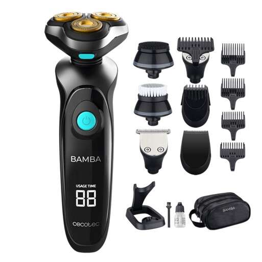 Cecotec Bamba PrecisionCare TwistGroom Rasoio Multifunzione 10 in 1 - Per Corpo e Viso - Autonomia 80min - Include Testina - Resistente all'Acqua - Batteria Litio