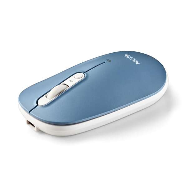 NGS Mouse Wireless Ricaricabile Multimodalità e Silenzioso - 2 Custodie di Ricambio - 4 Pulsanti