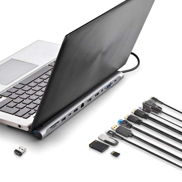 NGS Adattatore Multiporta USB-C 12 in 1 - WIN/MAC-HDMI-SD/TF-LAN - PD 60W CHARGE - 3xUSB3.0