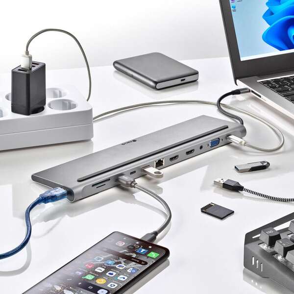 NGS Adattatore Multiporta USB-C 12 in 1 - WIN/MAC-HDMI-SD/TF-LAN - PD 60W CHARGE - 3xUSB3.0