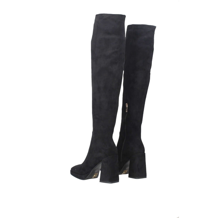 Stivali Cloè In Camoscio Elasticizzato Con Sottopiede Imbottito Altezza Gambale 41 cm Fondo Gomma e Tacco Alto 10 cm