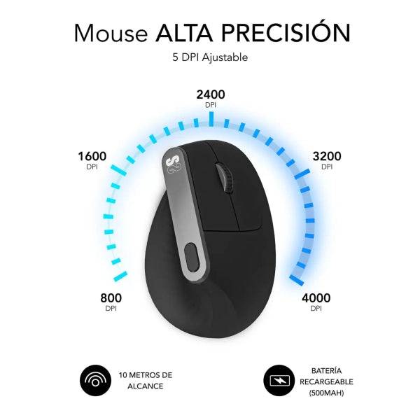 Subblim Nature Vertical Ergo Dual Mouse Verticale Bluetooth, USB 2.4Ghz 4000dpi - 5 Pulsanti - Uso Destrorso