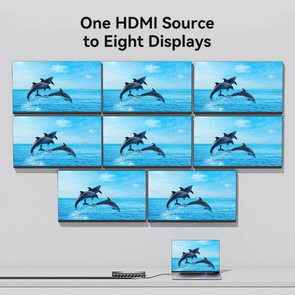 Vention Splitter HDMI 2.0 1x8 - 4K - Alluminio Nero