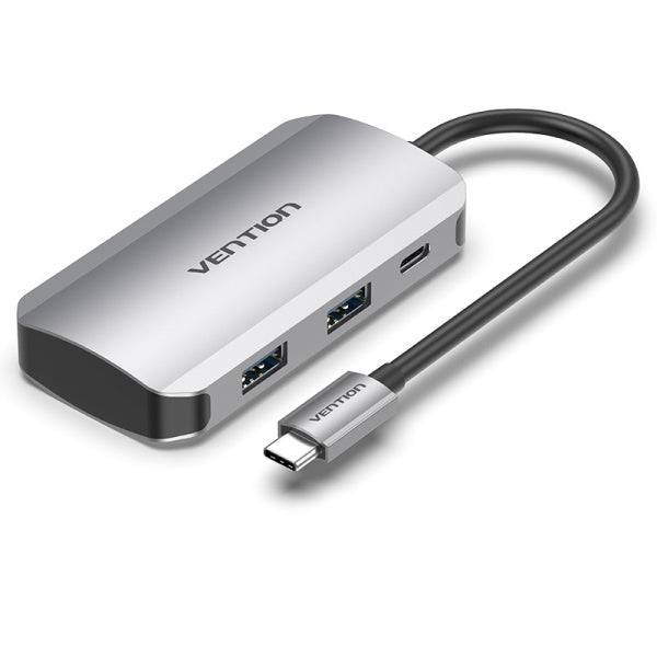 Vention HUB 5 in 1 USB-C a 4xUSB3.0/PD100W - 0.15m - Colore Grigio