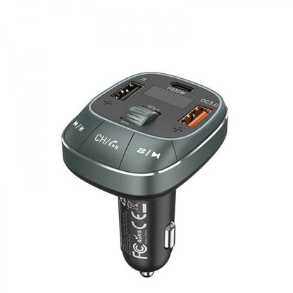 Vention Trasmettitore FM/MP3/Bluetooth - 1xUSB-Tipo C a 2xUSB - 30W
