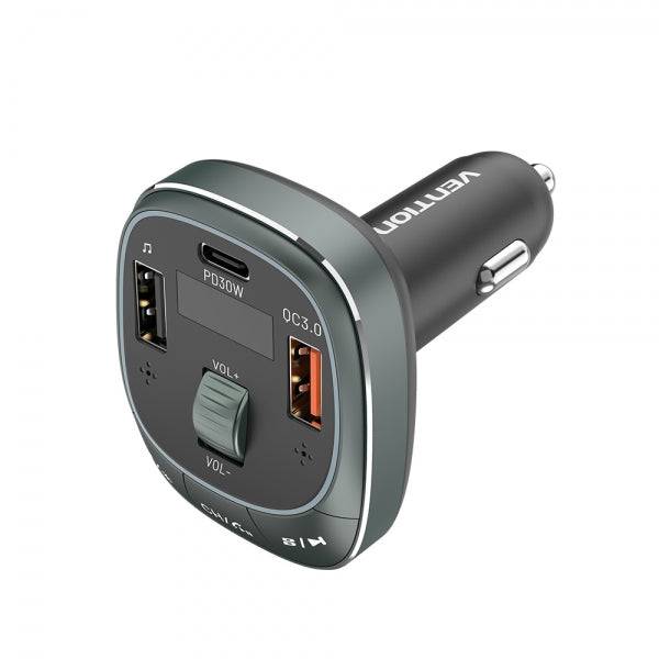 Vention Trasmettitore FM/MP3/Bluetooth - 1xUSB-Tipo C a 2xUSB - 30W