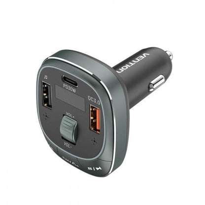 Vention Trasmettitore FM/MP3/Bluetooth - 1xUSB-Tipo C a 2xUSB - 30W