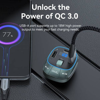 Vention Trasmettitore FM/MP3/Bluetooth - 1xUSB-Tipo C a 2xUSB - 30W