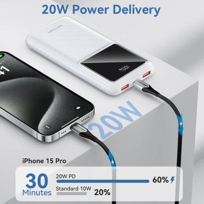 Vention Power Bank 10000mAh 22.5W USB (C+A+A) con Display LED