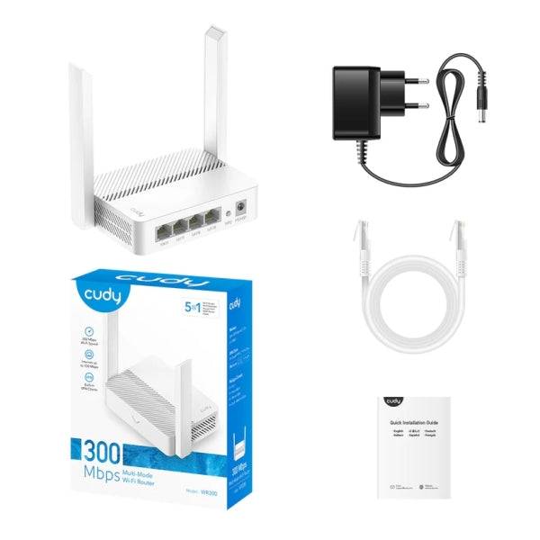 Cudy WR300 Router WiFi N300 - x Porte 10/100Mbps - 2 Antenne Esterne 5dBi - Bianco