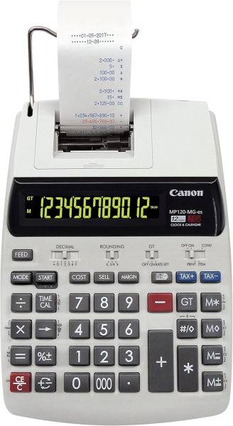 Canon MP120-MG-ES Calcolatrice da Stampa con Display LCD 1 Riga 12 Cifre - Stampa Nero e Rosso - Design Tastiera Spaziosa