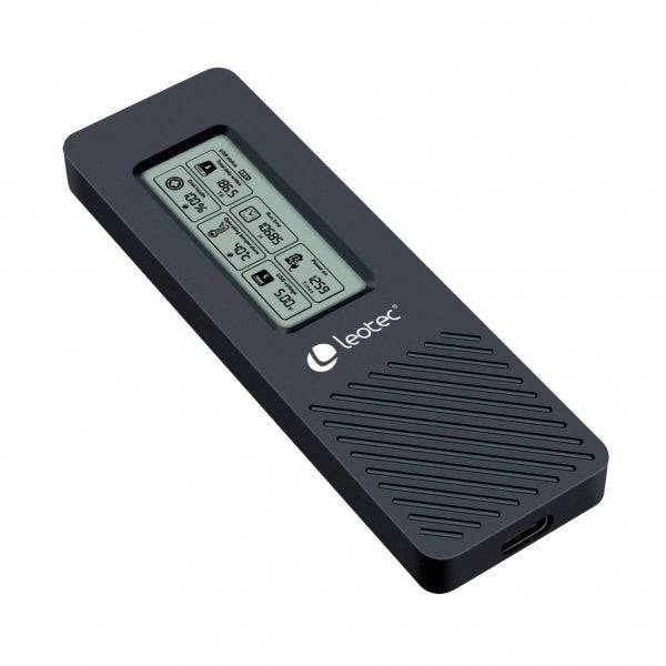 Leotec Custodia Esterna per Disco SSD M.2 NVMe - USB 3.2 Gen 2 - Pannello LCD Type-C - 10Gbps