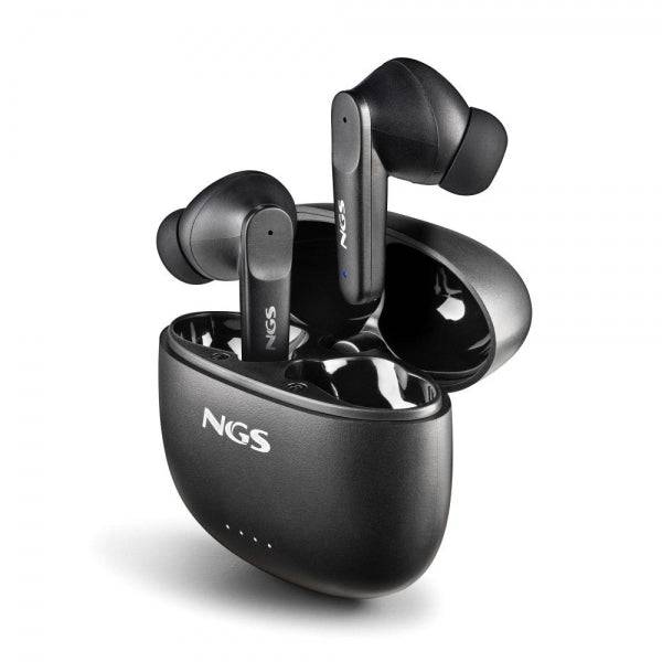 NGS Artica Hush Cuffie Bluetooth 5.3 TWS ANC - Connessione Automatica - Assistente Vocale - Autonomia fino a 4h - Custodia di Ricarica - Colore Nero
